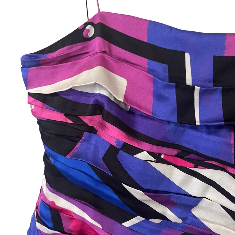 NWT Retrofete Elsie silk pleated mini dress in Graffiti spaghetti strap small - Picture 6 of 15